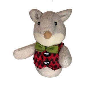 Christmas Ornament Stuffed Animal Plush Bowtie Mole Mouse Holiday Tree Wreath De